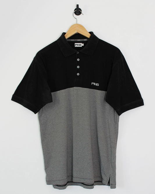 00s Ping Black/White Polo-Shirt (M)