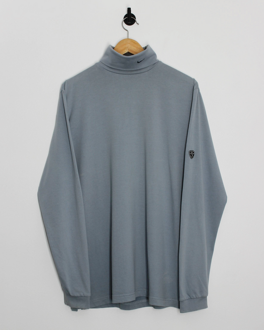 00s Nike Slate Blue Long Sleeve Turtle Neck Golf Top (L)