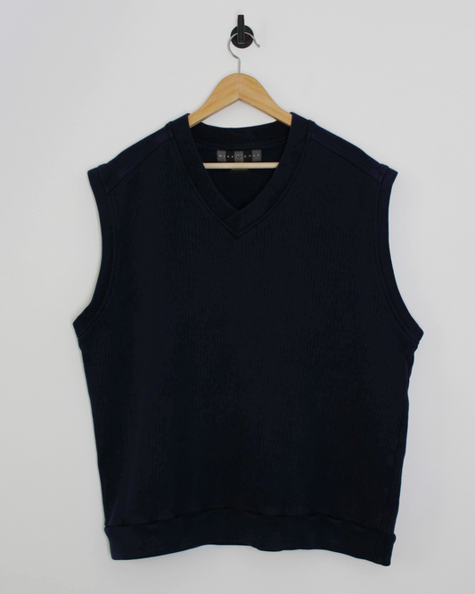 00s Nike Navy Ribbed Golf Vest (XL)