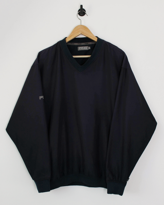 00s Ping Dark Navy V-Neck Windbreaker (M)