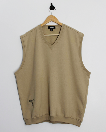 00s Ashworth Light Brown V-Neck Golf Vest (XL)