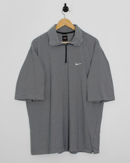 90s Nike Yin Yang White/Black Zipped Polo-Shirt (XL)