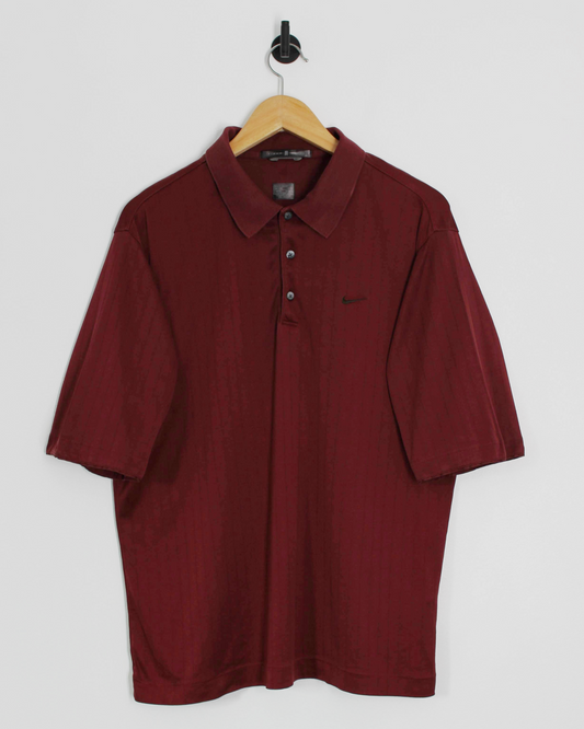 00s Nike Tiger Woods Maroon Polo-Shirt (M)