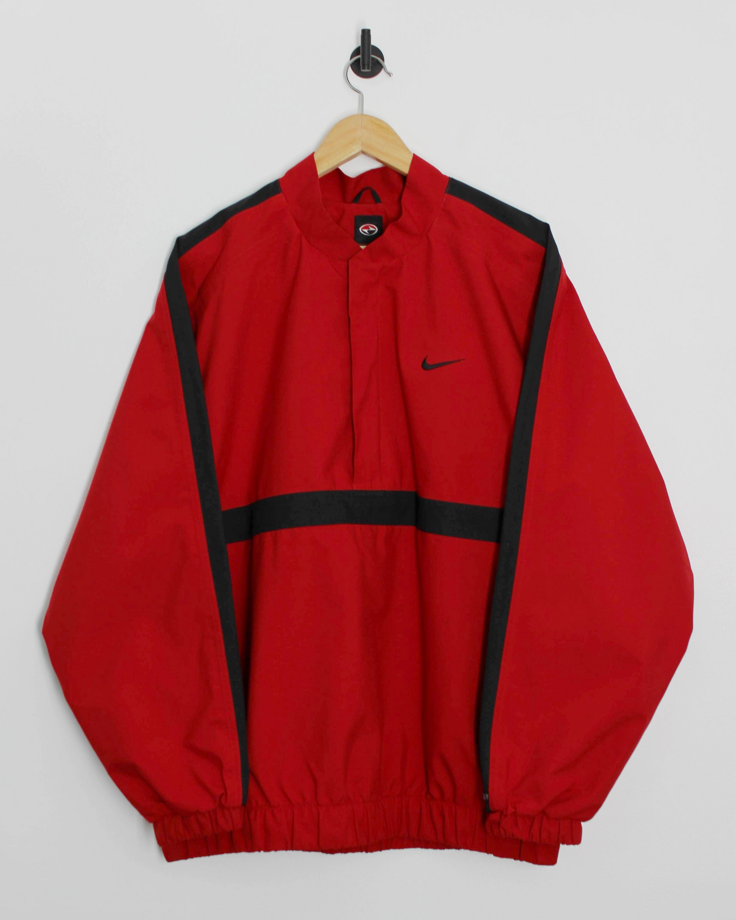 90s Nike Yin Yang Red/Black Half-Zip Windbreaker (L/XL)