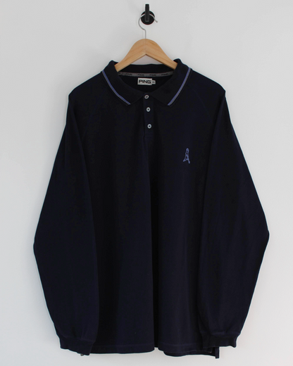 90s Ping Long Sleeve Polo-Shirt (XL)