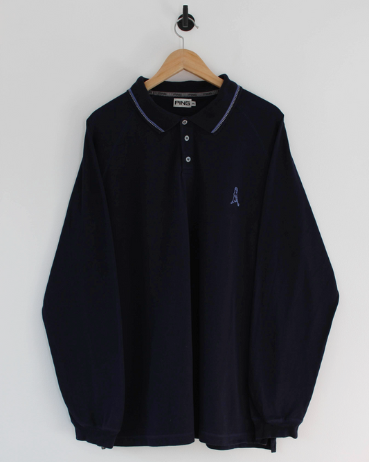 90s Ping Long Sleeve Polo-Shirt (XL)