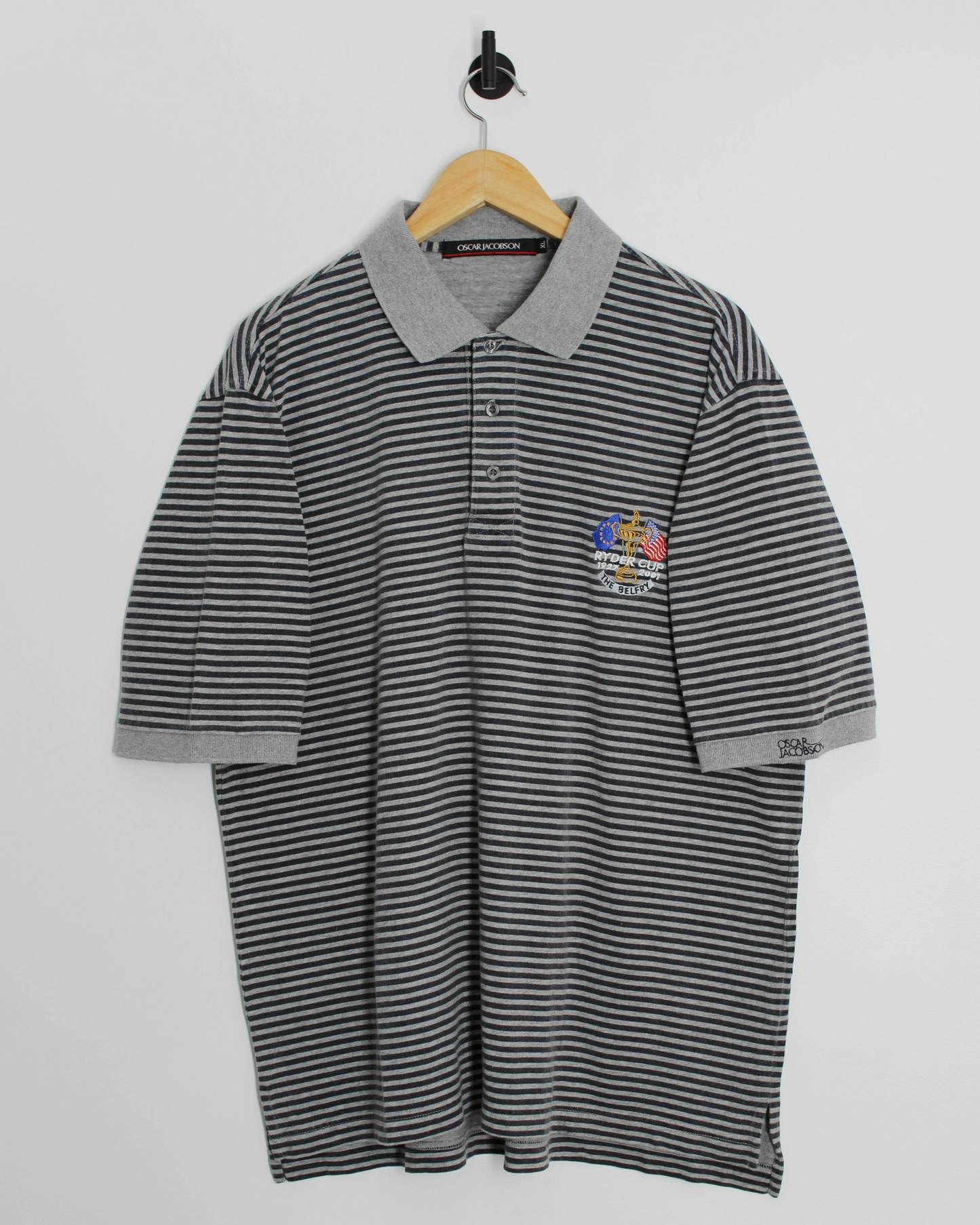 2001 Ryder Cup Oscar Jacobson Striped Polo-Shirt (XL)