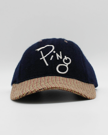90s Ping Navy/Plaid Spellout Strap-back Cap (S)