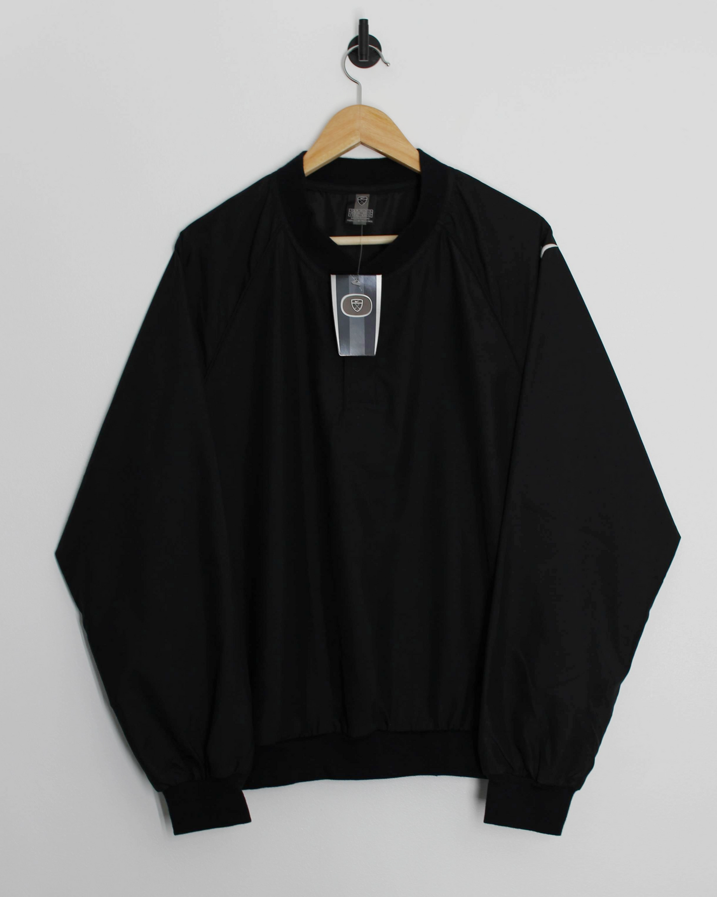 00s Nike Black Quarter-Snap Windbreaker with Tags (M)