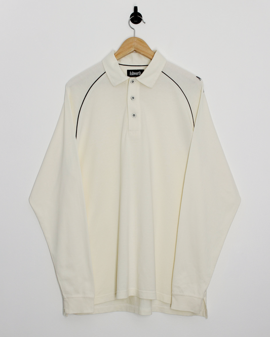 Ashworth Cream Long Sleeve Polo-Shirt (L)