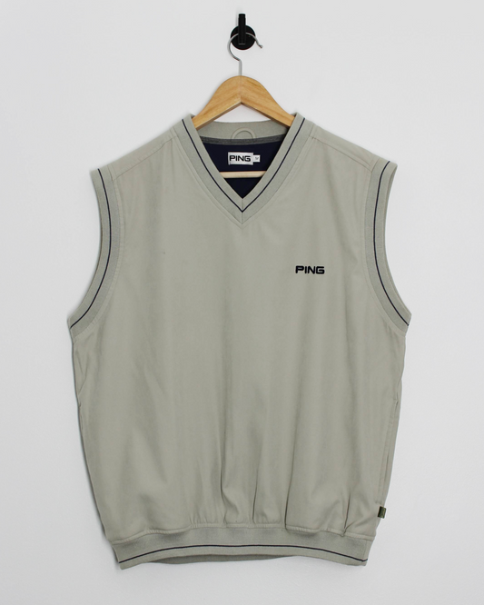 00s Ping Cream V-Neck Golf Vest (M)