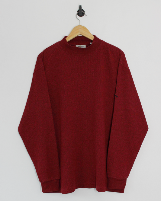00s Callaway Red Ribbed Mock Neck (L)