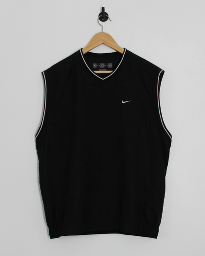 00s Nike Black/White Golf Vest (L)