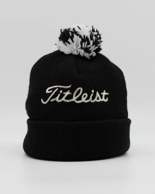 90s Titleist Black/White Bobble Beanie Hat
