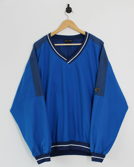 90s Nike Blue V-Neck Windbreaker (L)