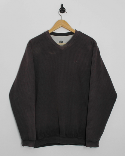 00s Nike Reversible Grey/Cream Pullover (S)