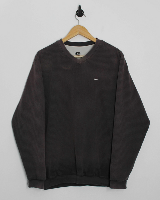 00s Nike Reversible Grey/Cream Pullover (S)