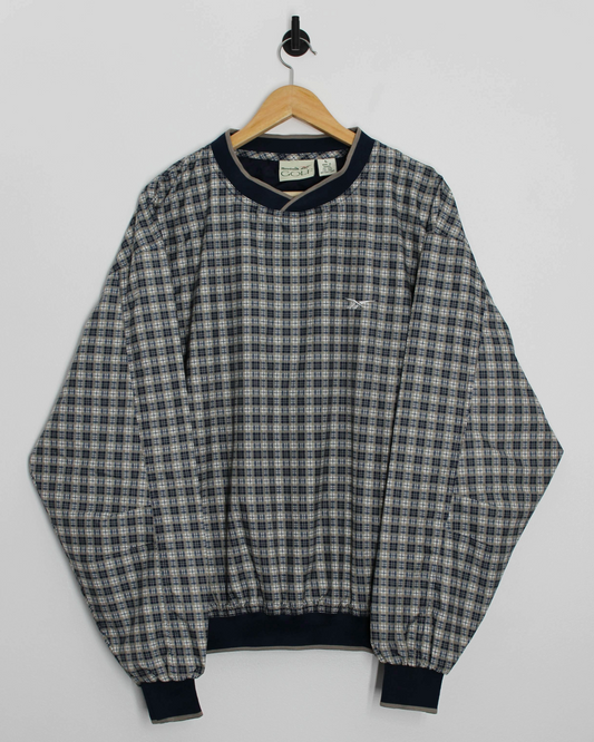 90s Reebok Plaid Crewneck Windbreaker (L)