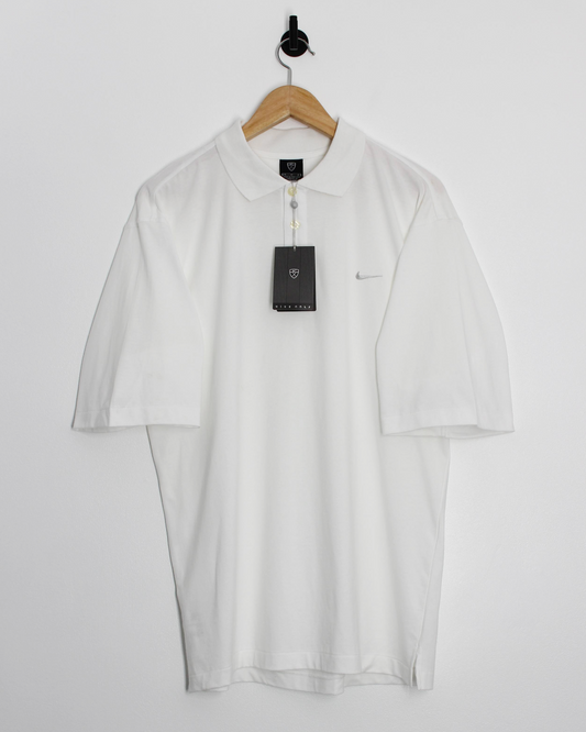 00s Nike White Polo-Shirt with Tags (L)