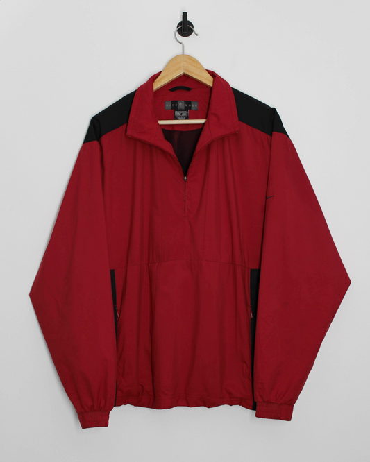 00s Nike Red/Black Quarter Zip Jacket (M)