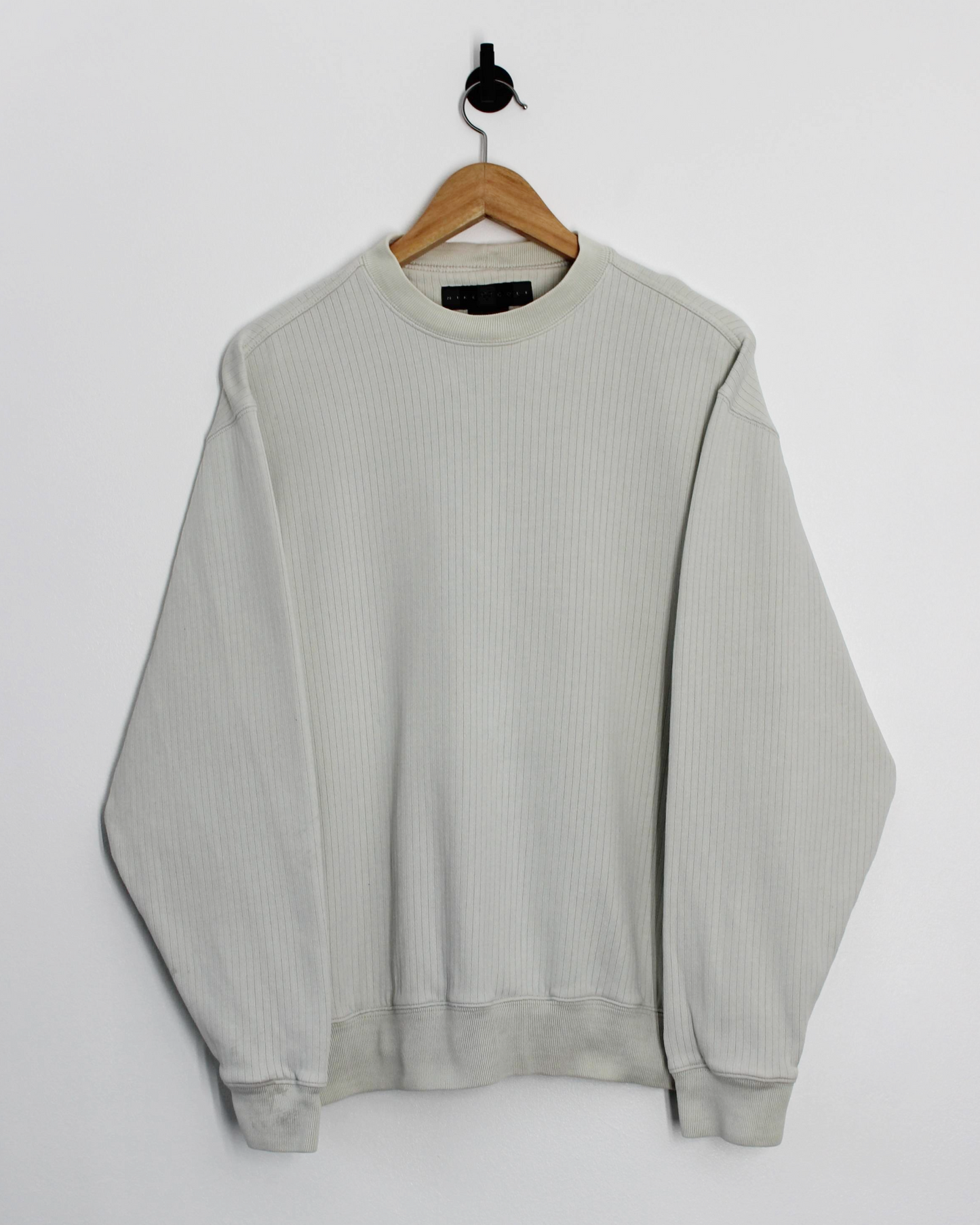 00s Nike Cream Rib Knit Crewneck Sweatshirt (S)