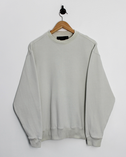 00s Nike Cream Rib Knit Crewneck Sweatshirt (S)