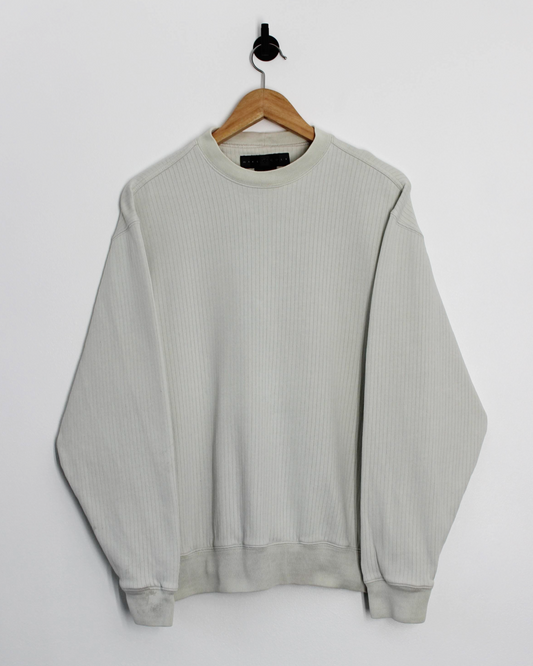00s Nike Cream Rib Knit Crewneck Sweatshirt (S)