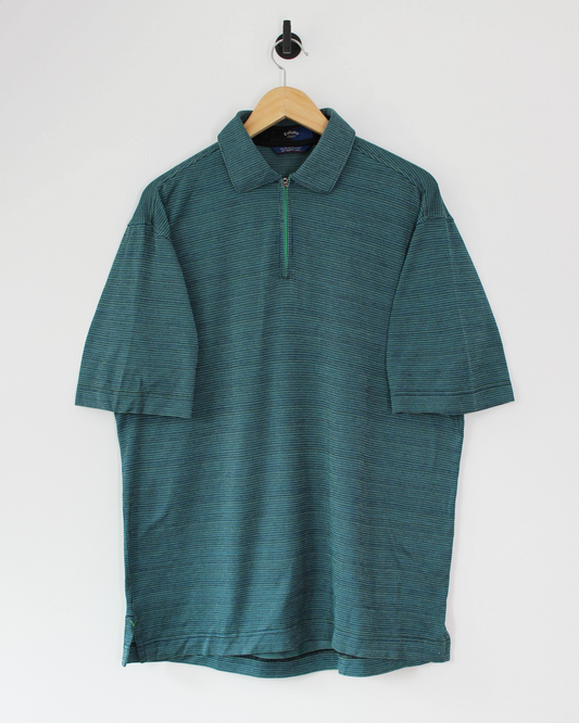 Callaway Blue/Green Zipped Polo-Shirt (L)