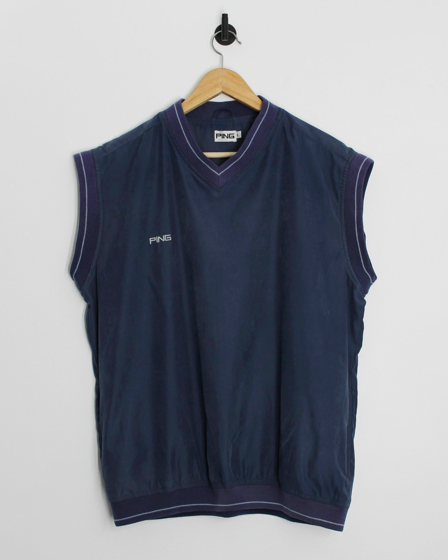 00s Ping ‘Mr Ping’ Navy Ping Golf Vest (L)