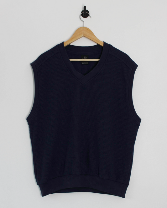 90s Nike Navy Ribbed Golf Vest (M)