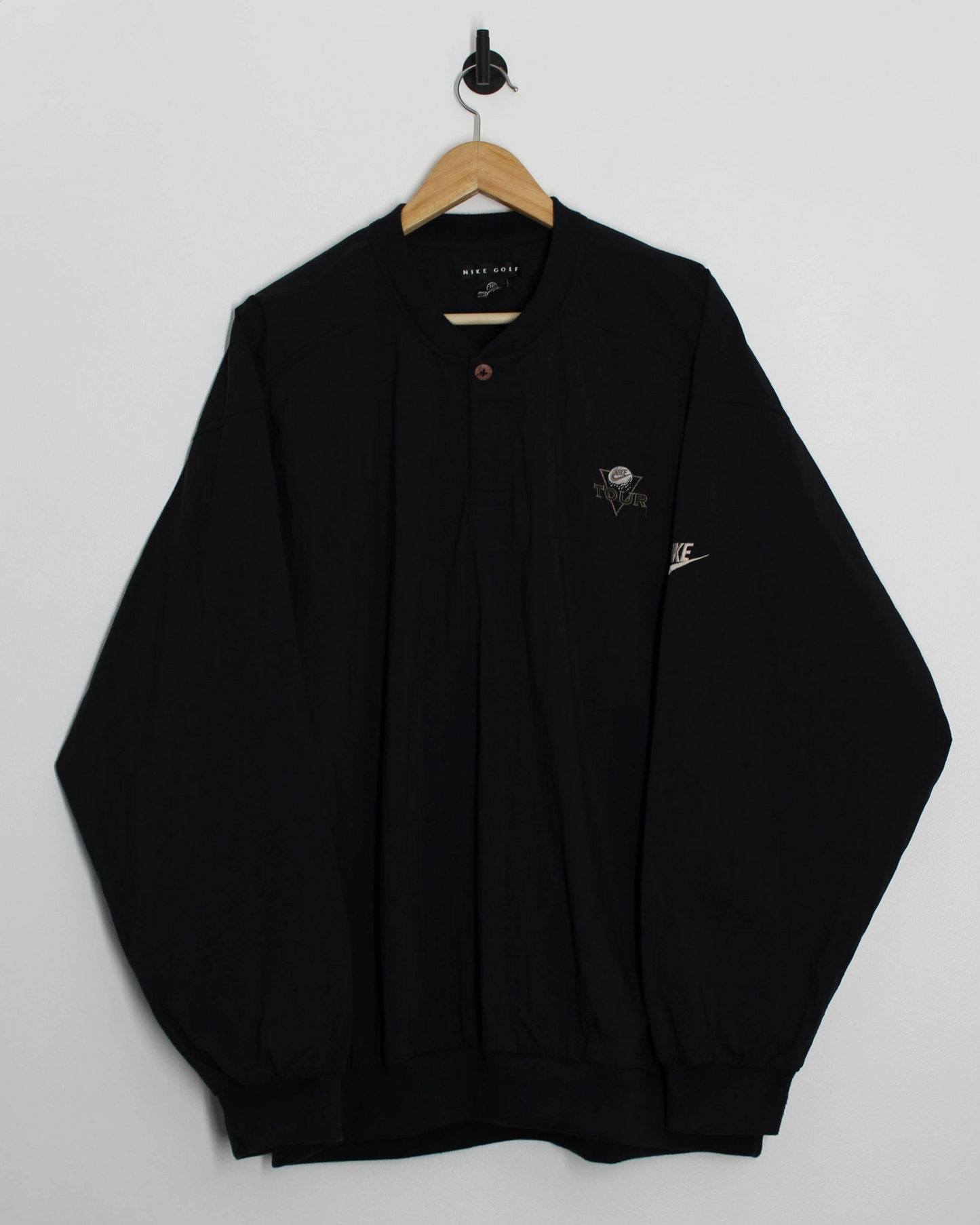 90s Nike Tour Black Buttoned Windbreaker (XXL)