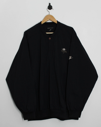 90s Nike Tour Black Buttoned Windbreaker (XXL)