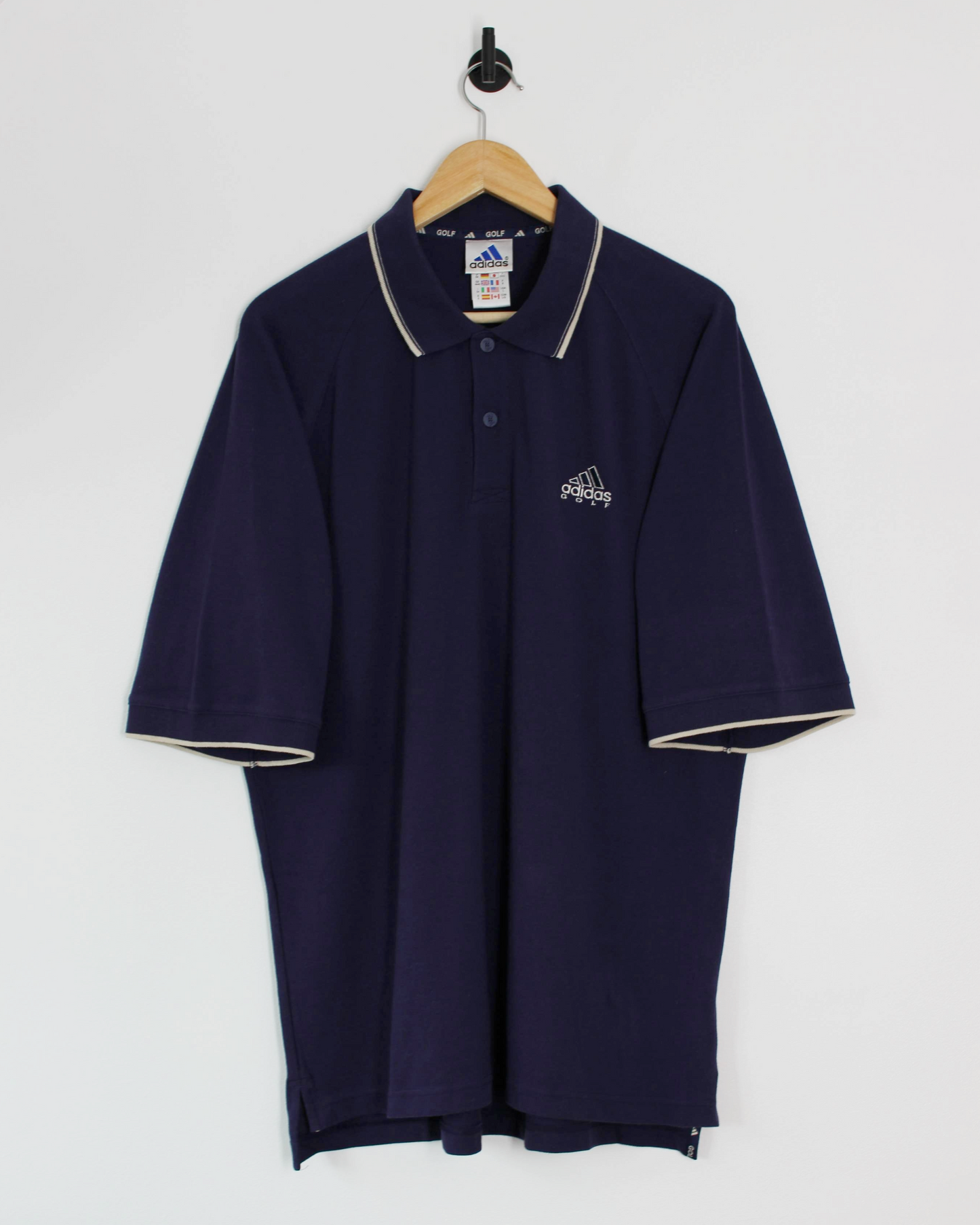 90s Adidas Navy Polo-Shirt (XL)