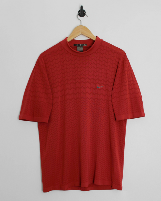 00s Nike Tiger Woods Red Patterned Mock Neck (L)