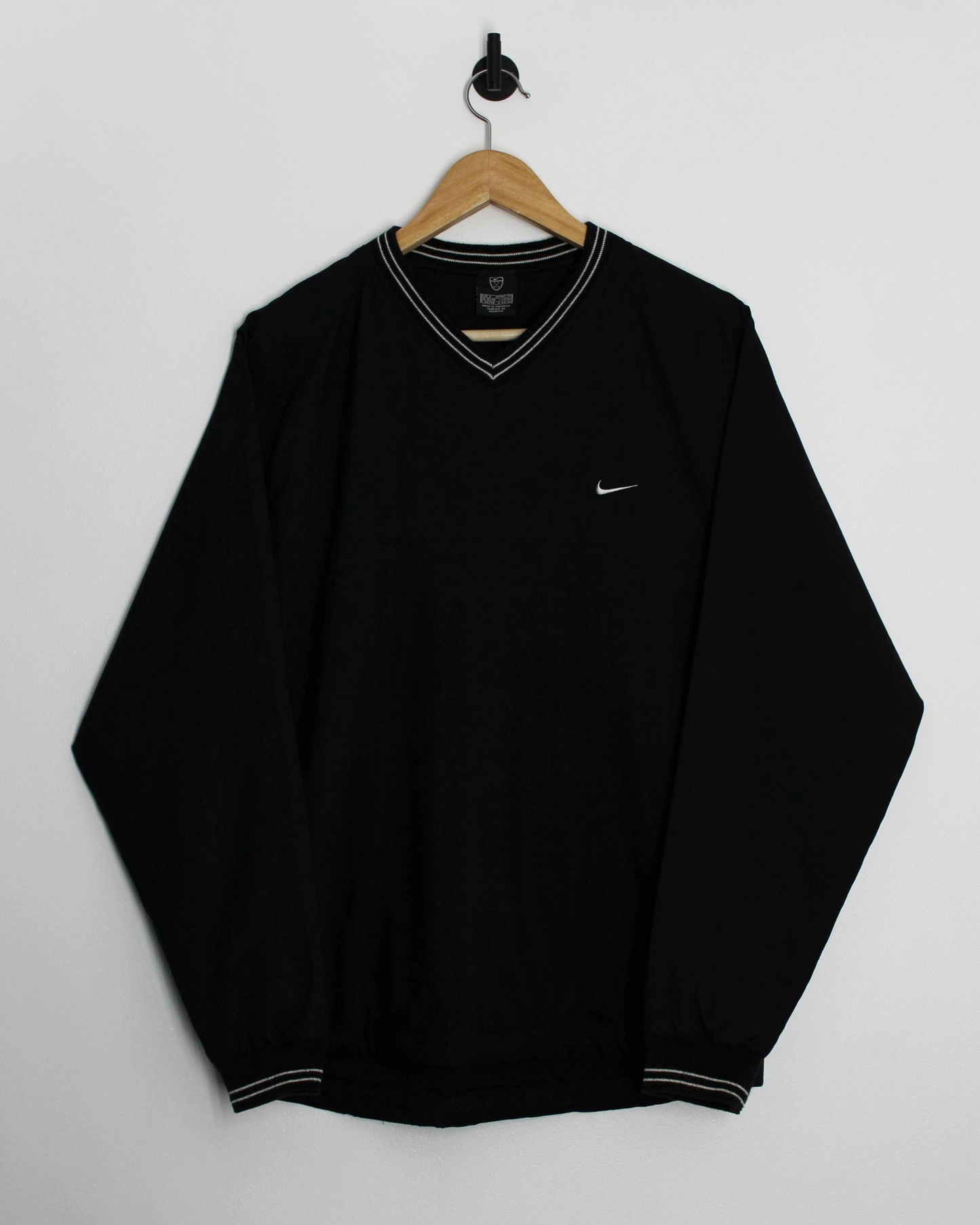 00s Nike Black V-Neck Windbreaker (S)