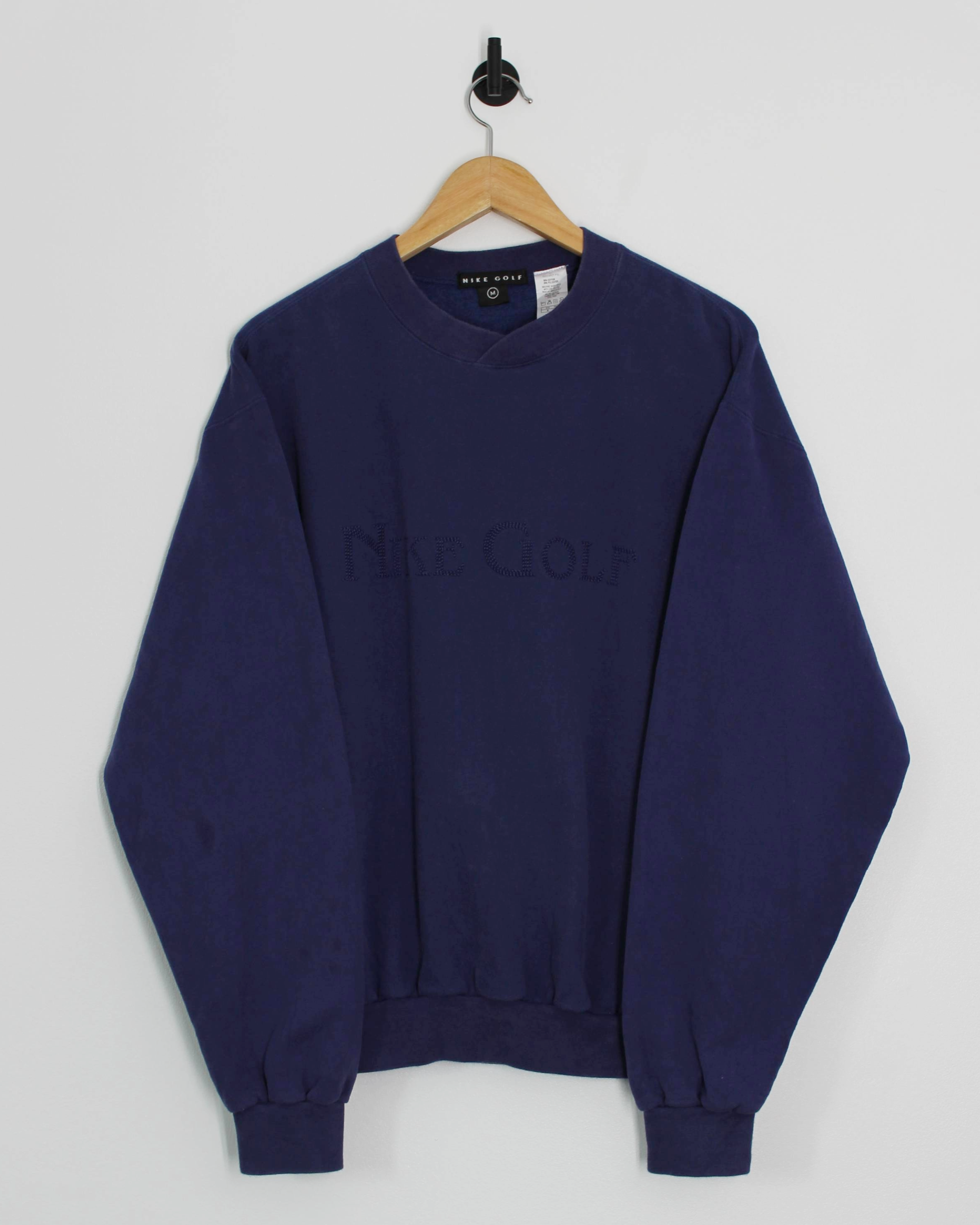 navy nike spellout sweatshirt