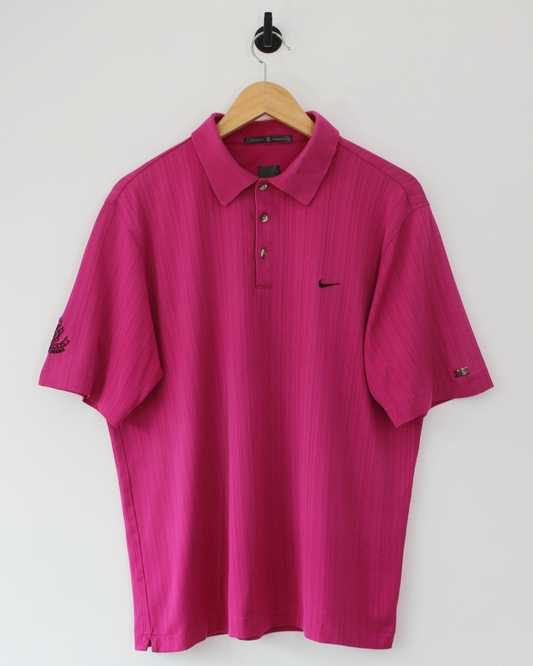 00s Nike Tiger Woods St Andrews Magenta Polo-Shirt (L)