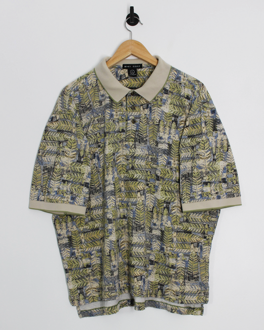 90s Nike Abstract Palm Leaf Polo-Shirt (L)
