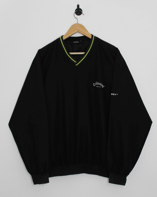 Callaway Black/Green V-Neck Windbreaker (M)