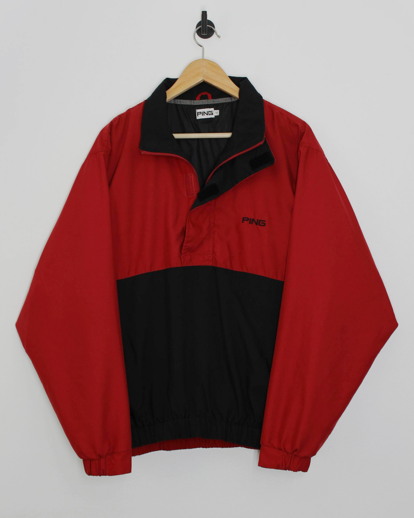 00s Ping ‘Mr Ping’ Red/Black Half Zip Jacket (M)
