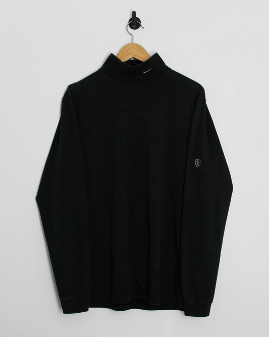 00s Nike Shield Logo Long Sleeve Turtle Neck Golf Shirt (M)