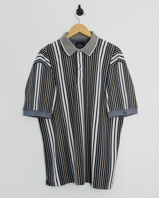 90s Greg Norman Abstract Striped Polo-Shirt (M)