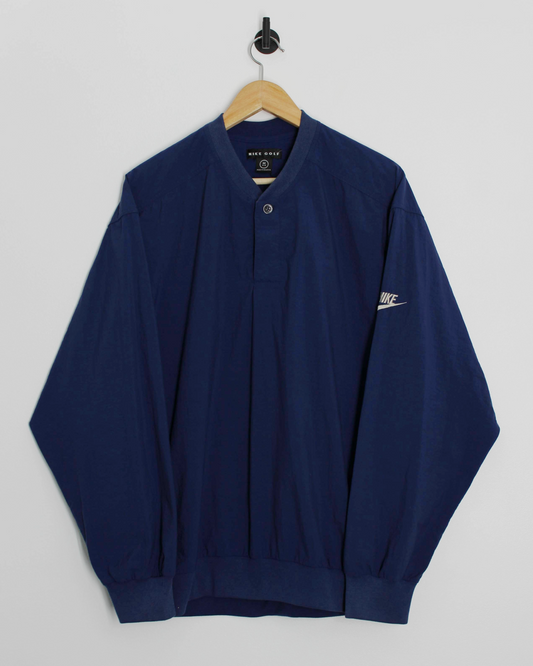 90s Nike Deep Blue Buttoned Windbreaker (M)