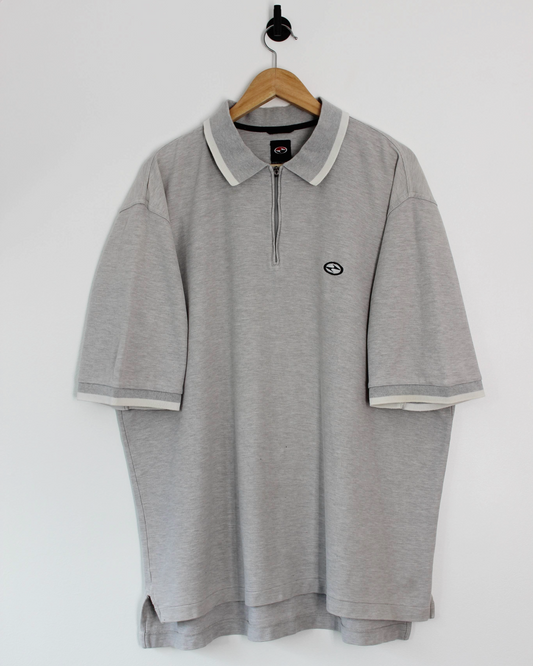 90s Nike Tiger Woods Yin Yang Grey Zipped Polo-Shirt (XL/XXL)