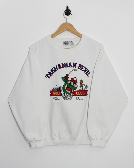 90s Tasmanian Devil White Graphic Sweatshirt (S)