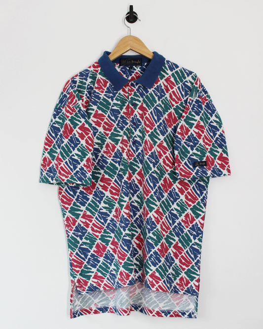 90s Pringle Nick Flado Collection Abstract Polo-Shirt (L)