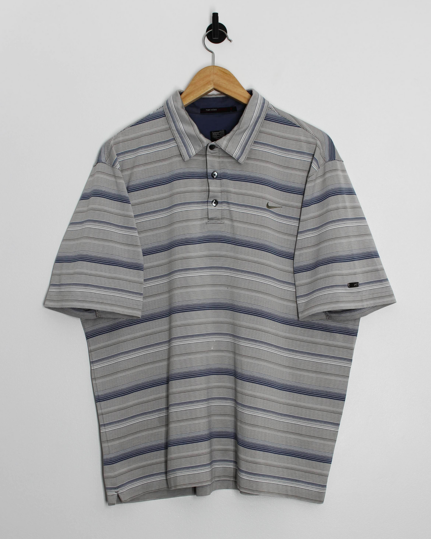 00s Nike Tiger Woods Grey/Blue Polo-Shirt (L)