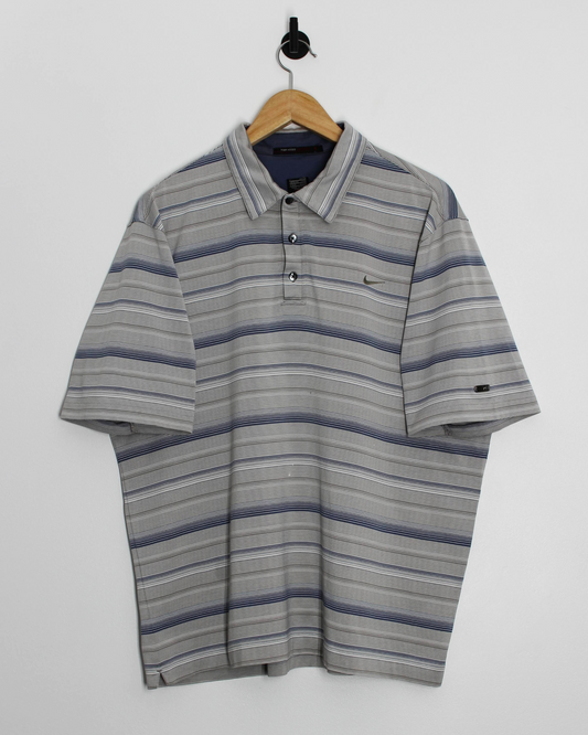 00s Nike Tiger Woods Grey/Blue Polo-Shirt (L)