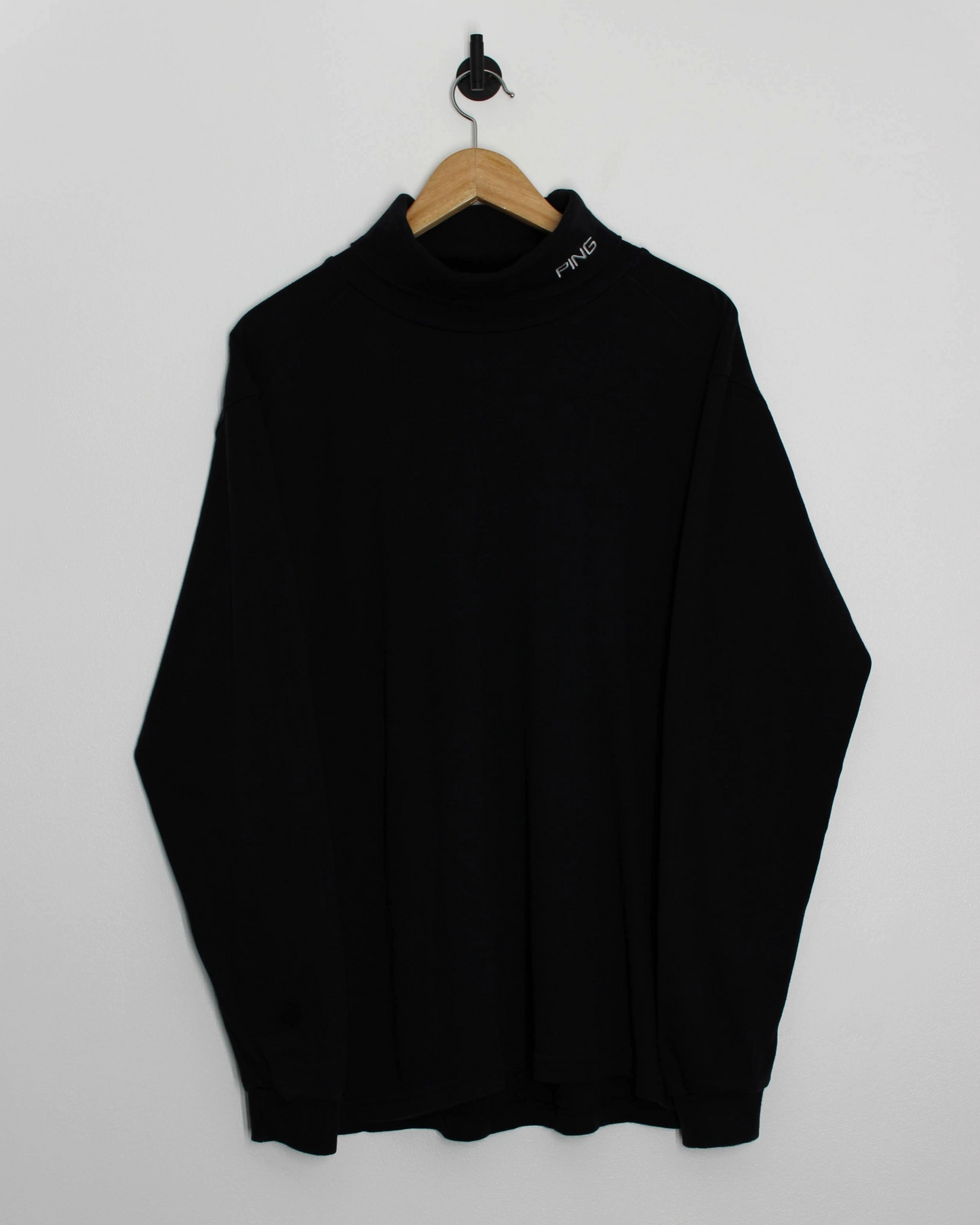 00s Ping Black Long Sleeve Turtle Neck Golf Top (L)