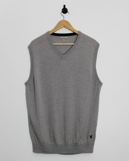 Lyle & Scott Grey Wool Golf Vest (XXL)